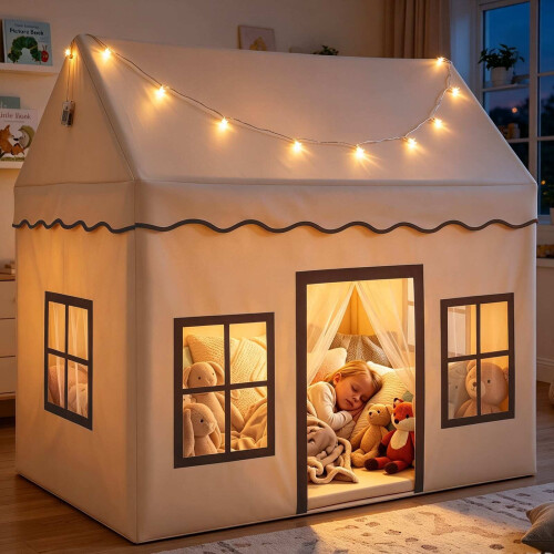 Children's Play Tent with Backyard & Star Lights 1