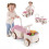 3-in-1 Kids Ride-On Car with Storage Basket - Pink 4