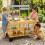 Kids Wooden Mud Kitchen with Wheels and Flowerpots 5