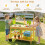 Kids Wooden Mud Kitchen with Wheels and Flowerpots 7