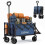 Foldable Wagon, 92L Capacity, Adjustable Handle, Blue 8
