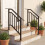 Adjustable Black Outdoor Handrails, 2 Pack, Galvanized Metal 3