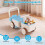 3-in-1 Kids Ride-On Push Car with Storage Basket, Blue 4