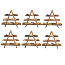 6X Bandeja para Servir de 3 Niveles Bandeja Escalonada de Madera DecoracióN Soporte para Pasteles Bandeja Escalonada de Granja Platos y Bandejas para