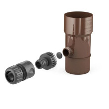 Collecteur d'eau de pluie - BRYZA - 90 mm - Marron - PVC - Raccord intégré