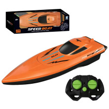 (Orange) 2.4G Remote Control Speedboat Dual Motor High Power Waterproof Anti Collision Toy For Boys Kids Outdoor Water Play