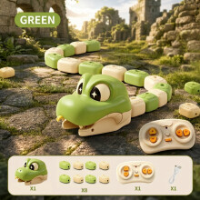 (Green) RC Magnetic Snake Toy Interactive Growing Electronic Pet Game 2.4G Remote Control Toys for Kids Boys Birthday