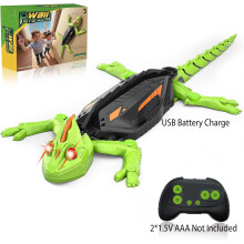 (green) Remote Controlled Gecko Chameleon Robot Car Indoor Climbing Toy Kids Birthday Gift For Boys Girls 3 Years Old