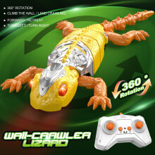 (A Yellow) Electric Remote Control Animal Toy Wall Climbing Simulation Lizard Biomimetic Chameleon Anti-Fall Design Christmas Gifts