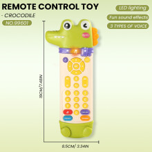 (A) Baby Simulation TV Remote Control Toy with Music Light Cartoon Animal Teether Montessori Sensory Educational Gift for 1-3 Years