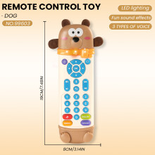 (B) Baby Simulation TV Remote Control Toy with Music Light Cartoon Animal Teether Montessori Sensory Educational Gift for 1-3 Years