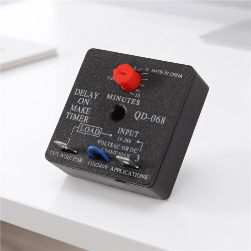 2Pcs Delay  Make Timer, QD-068, 0.03 to 10 Min, Adjustable Delay, 19-288 VAC or 2