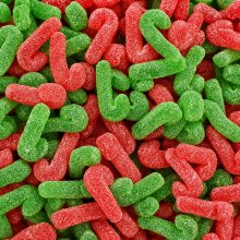 (420g Christmas Tree Jar) Green & Red Candy Canes