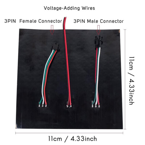 WS2812B Addressable RGB LED Matrix 256 Pixels DC5V Flexible Display Board for WLED SP802E 2