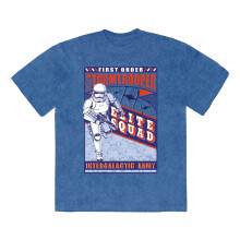 (M, Denim Blue) Star Wars Unisex Adult First Order Elite Squad Stone Wash T-Shirt