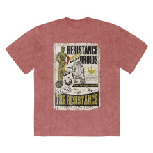 (L, Kashmir Red) Star Wars Unisex Adult Resistance Droids Stone Wash T-Shirt