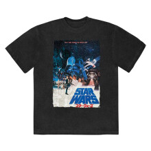 (XL, Black) Star Wars Unisex Adult May The Force Be With You Stone Wash T-Shirt