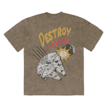 (XXL, Green) Star Wars Unisex Adult Destroy Death Star Stone Wash T-Shirt