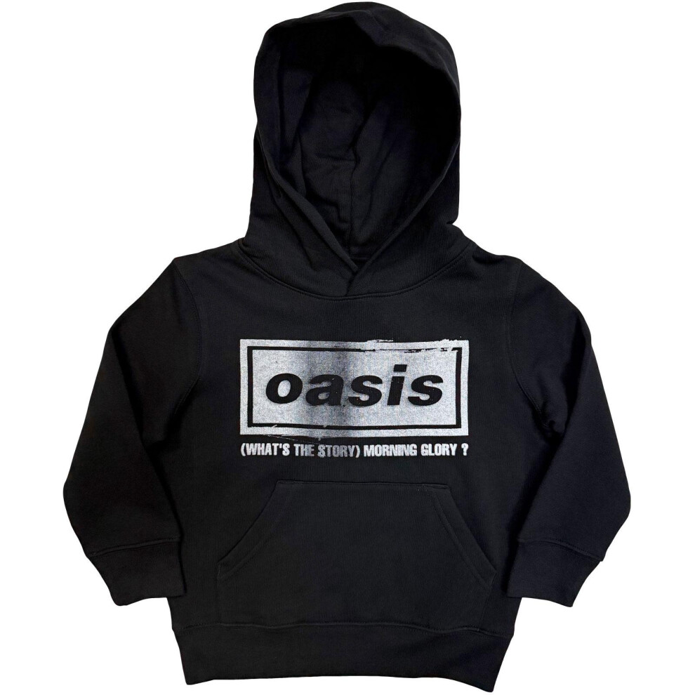 Oasis (11-12 Years, Black) Childrens/Kids What's The Story Distressed Logo Hoodie