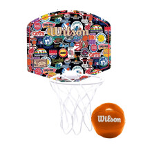 Wilson NBA Team Retro Collage Mini Basketball Hoop Set