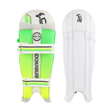 (41cm x 38cm, White/Green) Kookaburra Childrens/Kids 4.0 Wicket Keeping Pads