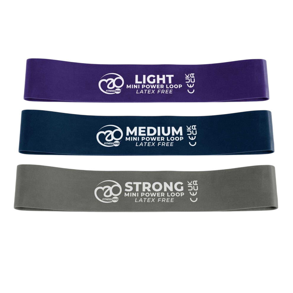 Fitness Mad Latex Free Mini Resistance Band (Pack Of 3)