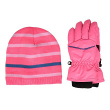 (XL, Pink) Mountain Warehouse Childrens/Kids Line Isotherm Hat And Gloves Set