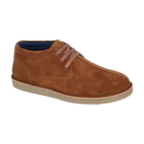 (8 UK, Tan) Roamers Mens Eyelets Suede Desert Boots