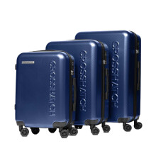 (S, Royal Blue) Crosshatch Escapade Embossed 4 Wheeled Suitcase (Pack Of 3)