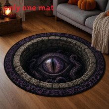 (Style 6,60x60cm)Halloween Circular Non Slip Floor Mat With Horrible Printed Design Daily For