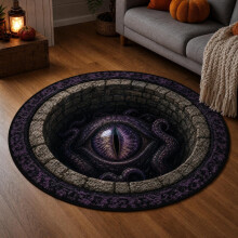 (Style 5,40x40cm)Tapis de sol antidérapant circulaire Halloween avec horrible design imprimé pour tous les jours