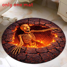 (Style 12,40x40cm)Halloween runde rutschfeste Fußmatte mit schrecklichem Druckdesign täglich für