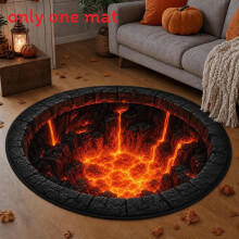 (Style 9,40x40cm)Halloween Circular Non Slip Floor Mat With Horrible Printed Design For Daily
