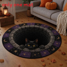 (Style 4,60x60cm)Halloween Circular Non Slip Floor Mat With Horrible Printed Design For Daily