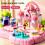 (Blue)Castillo magnético para niños casa de muñecas juguete con construcción de plástico para sala de juegos infantil 2