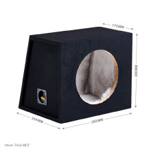 8" INCH MDF Black Carpeted Sealed Sub Subwoofer Car Bass Box & Binding Post