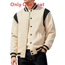 (Khaki,L)American West Coast Mens Stylish Padded Jacket With Spliced Design Street Style