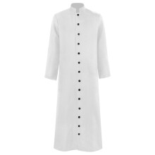 (White,M)European Fantasy Priest Cosplay Attire With Long Robe For Performances Stage