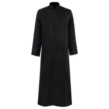 (Black,S)European Fantasy Priest Cosplay Attire With Long Robe For Performances Stage