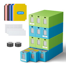 Organisateur de cartes à collectionner, Lot de 12 boîtes en carton Vert, Capacité 12000 cartes avec 48 séparateurs