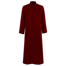(Burgundy,2XL)European Fantasy Priest Cosplay Attire With Long Robe For Performances Stage