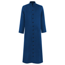 (Blue,5XL)European Fantasy Priest Cosplay Attire With Long Robe For Performances Stage