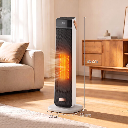 Homcom HOMCOM Portable Space Heater with Realistic Flame Effect, 2000W Ceramic 2