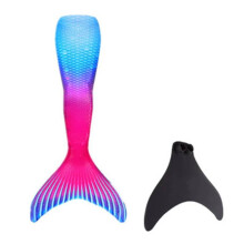 (Blue Pink,Child S)Maiô de menina adulto cauda de sereia com pinças para os pés para brincar na água desempenho e