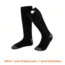 (Black Gray)Heated Socks With Charge Heating For Cold Weather Outdoor Activities Home Use