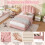 HOMAIRE 3ft Pink Boucle Bed Frame with Headboard 5