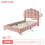 HOMAIRE 3ft Pink Boucle Bed Frame with Headboard 6