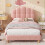 HOMAIRE 3ft Pink Boucle Bed Frame with Headboard 3