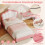 HOMAIRE 3ft PU Upholstered Platform Bed Pink White 6