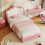HOMAIRE 3ft PU Upholstered Platform Bed Pink White 4
